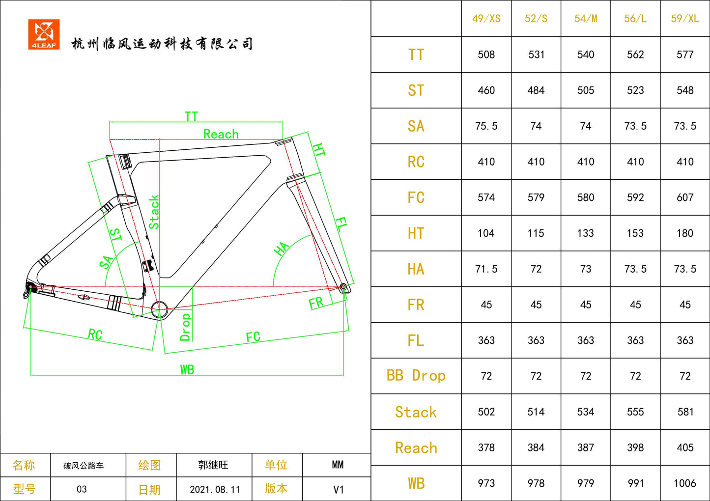Aero Road Bike Frame (Carbon)