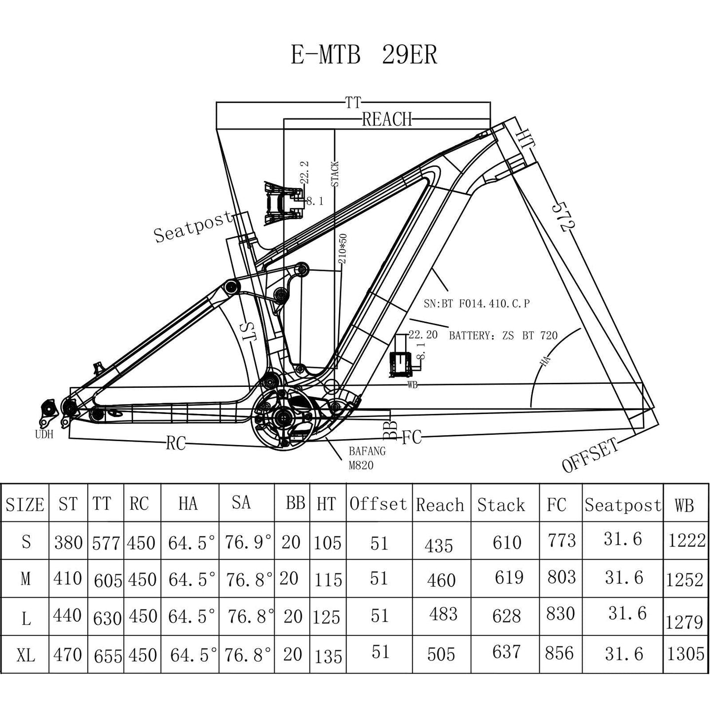 CEF50 Frameset Bafang M820 (Carbon)