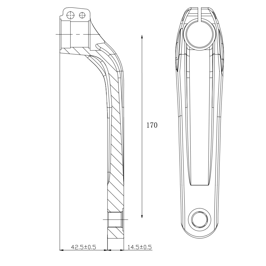 2PCS Crank Arm Set 170mm Aluminum Alloy ISIS Crank Arms for fat Ebike (Bafang M500/M510/M560/M600)