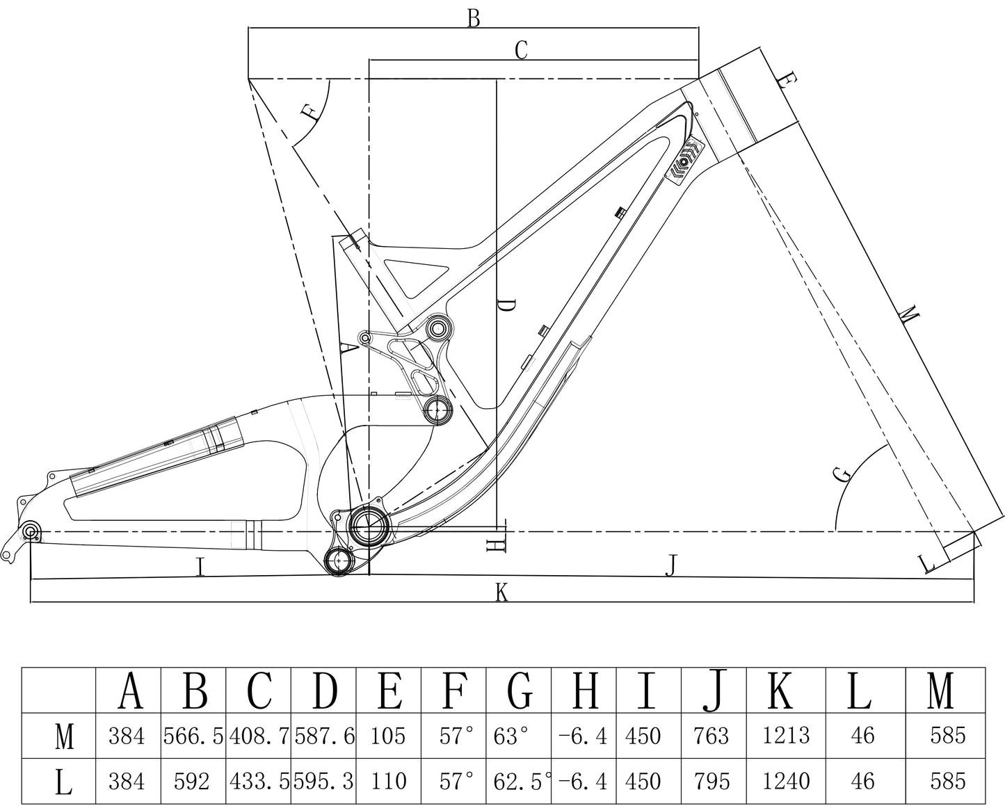DH frame, shock included (Carbon)