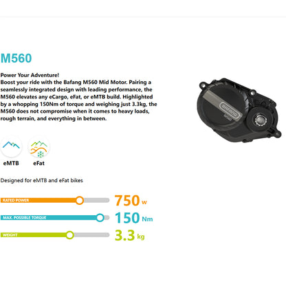 BAFANG M560/ G5300 motor 48V 500/750W kit with DCP010 Display
