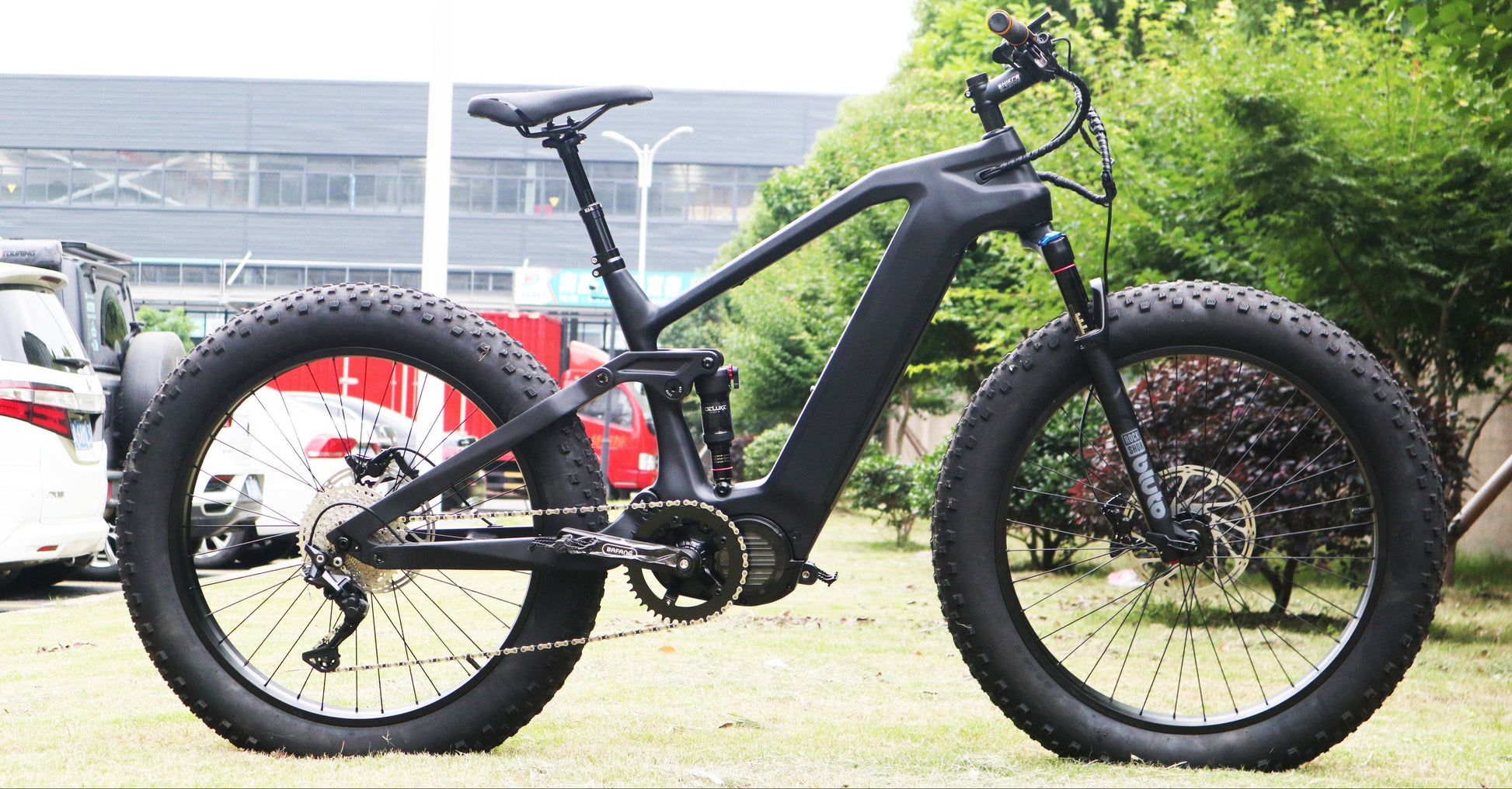 fat e bike fully fat LOKI Carbon eMTB | 4" Fat Tires | Bafang M620